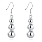 Sterling Silver Plated Earrings Drop Dangle Fish Hook .4" L394