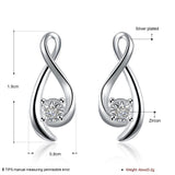 Sterling Silver Plated  Earrings Stud AAA Zirconia Push Back .32" L415