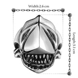 Stainless Steel  Gothic Biker Tribal Ring Black Men's Unisex Alien Teeh B198