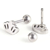 304 Stainless Steel Ear Plugs Ear Studs Crown Silver 5.5x8x2mm  1mm Z347