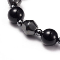 Necklace Stretch Bracelet Earrings Set Magnetic Hematite Natural Agate 20" P750