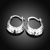 Sterling Silver Plated Earrings Hoop Hinged Hoop .84" L375