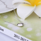 White Gold Plated Necklace Pendant Heart 20 Inches 1MM Lobster B82
