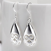 Sterling Silver Plated Earrings Drop Dangle  Fish Hook .52" L365