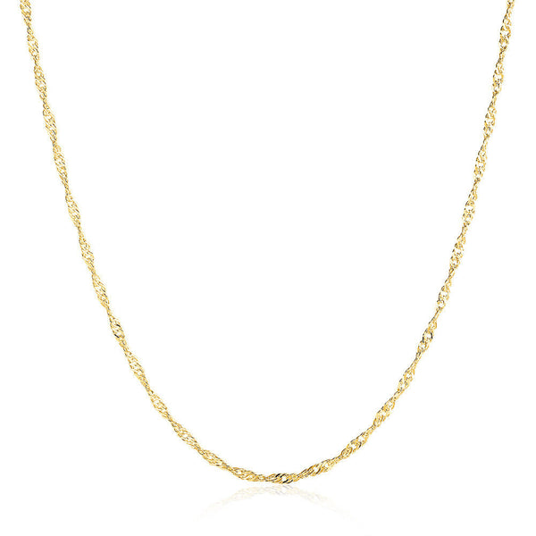 Yellow Gold Plated Necklace Chain 19 Inches 1MM Lobster Clasp B323