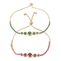 Adjustable Bracelet Slider Bracelet Gold Fuchsia Green Adjustable 8mm Z230