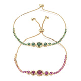Adjustable Bracelet Slider Bracelet Gold Fuchsia Green Adjustable 8mm Z230