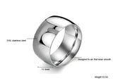 Men's Unisex Stainless Steel Ring Plain Band Silver Size 10 L38