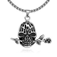 Stainless Steel Necklace Pendant Skull Biker Gothic 23" 3.5MM Lobster Clasp B217