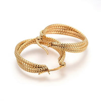 304 Stainless Steel Hoop Earrings Gold 31x26.5x6.5mm  1mm P164