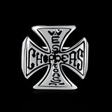 Stainless Steel Antique Gothic Biker Tribal Ring Black Men's Unisex Cross B224