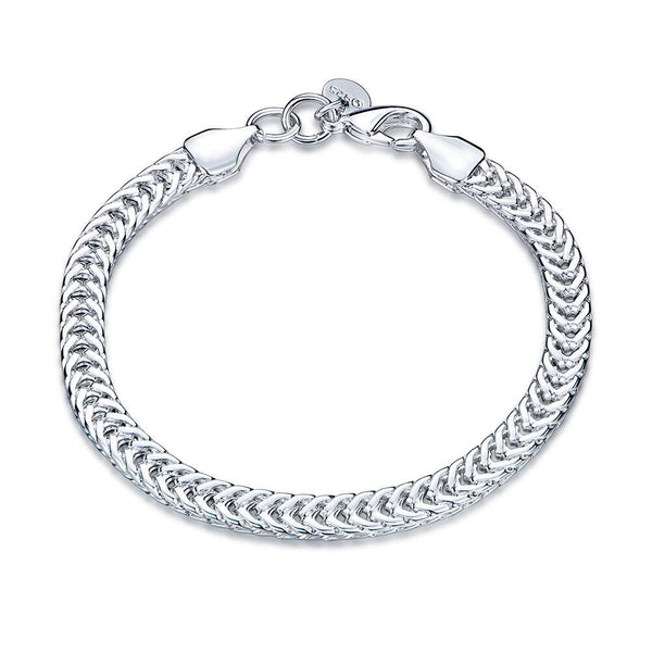 Sterling Silver Plated Bracelet 8 Inches 6.3MM  Lobster  L320