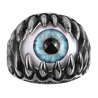 Stainless Steel  Antique Ring Black Blue Men's Unisex Claws Evil Eye B186