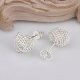 Sterling Silver Plated Ball Stud Earrings L28