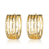 Brass Hoop Earrings Gold 14x14.5x5.5mm Pin: 0.9mm Z360