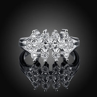 Sterling Silver Plated Fashion Ring AAA Zirconia Women B405