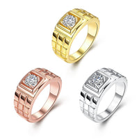 Rose Gold Platinum Plated Fashion Ring AAA Zirconia Women B245