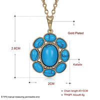 Gold Platinum Plated Necklace Pendant Drop Flower Blue 19 Inch 1MM Lobster B196