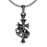 Stainless Steel Necklace Pendant Cross Biker Gothic 23" 3MM Lobster Clasp B222