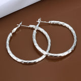 Sterling Silver Plated  Hoop Pierced Earrings L3