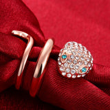 Rose Gold Plated Fashion Ring AAA Zirconia For Women B154