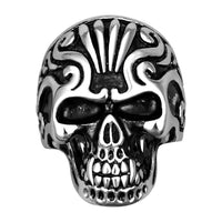 Stainless Steel Vintage Antique Ring Mens Skull Biker Ghotic Black B523