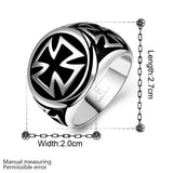 Stainless Steel Antique Gothic Biker Tribal Ring Black Men's Unisex Cross B205