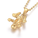 304 Stainless Steel Pendant Necklace Chain Lobster Frog Gold 17.5" 1.5mm  A243