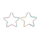 Stainless Steel Hoop Earrings Star Multi 12 Gauge 72.5x74 2mm Pin: 1x0.6mm A198
