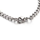 Stainless Steel Curb Link Chain ID Bracelet Faceted Silver Color 7.2" 5mm P277