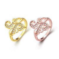 Rose Gold Plated Cocktail Ring AAA Zirconia Women B273