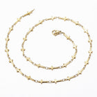 304 Stainless Steel Cross Set Necklace Bracelets Lobster Gold 17.72" P718