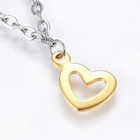 Stainless Steel Charm Bracelet Lobster Heart Gold Silver 7.8" 2.5mm Z58