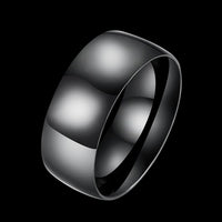 Stainless Steel Band Wedding Ring Black Men's Unisex B452