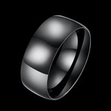 Stainless Steel Band Wedding Ring Black Men's Unisex B452