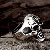 Stainless Steel Gothic Biker Tribal Ring Black Red Men's Unisex Skull Eye B222