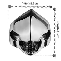 Mens Unisex Stainless Steel Ring Shield Alien Teeth Silver L69