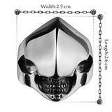 Mens Unisex Stainless Steel Ring Shield Alien Teeth Silver L69