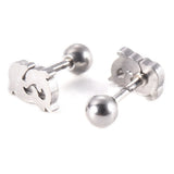 304 Stainless Steel Ear Plugs Ear Studs Dolphins Silver 7.5x5x2mm  1mm Z345
