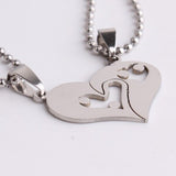 316L Stainless Steel Pendant 1.19X1.11 Inch Heart LoversNecklace 22" B147