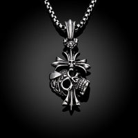 Stainless Steel Necklace Pendant Cross Biker Gothic 23" 3MM Lobster Clasp B222