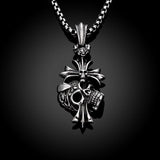 Stainless Steel Necklace Pendant Cross Biker Gothic 23" 3MM Lobster Clasp B222