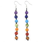 Chakra Gemstone Resin Dangle Earrings Earring Hooks 97~100mm 0.6mm Z299