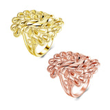 Yellow Gold Plated Ring Fashion Cocktail Flower B481