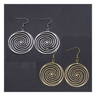 201 Stainless Steel Dangle Earrings Vortex Stainless Steel Color 59mm 0.6mm P200