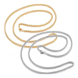 304 Stainless Steel Necklace Rope Chain Necklace Gold  26"  A425