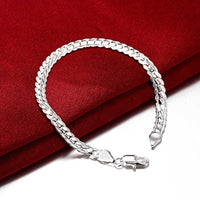 Sterling Silver Plated Bracelet 8 Inches 5.5MM  Lobster L303