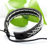 Genuine Leather Handmade Bracelet Mens  Unisex  Wrap Tribal H156