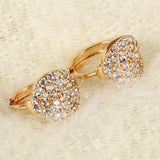 Gold Plated Earring  Round AAA Cubic Zirconia Women's G260