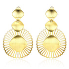 Yellow Gold Plated Earrings Chandelier Latch Back Clasp L611